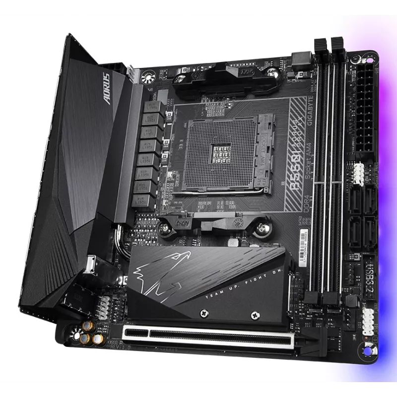 Placa-mãe GIGABYTE B550I AORUS PRO AX, B550, AM4, Mini-ITX