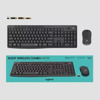 Conjunto Logitech MK295 Silent Wireless teclado RF Wireless QWERTY US International preto