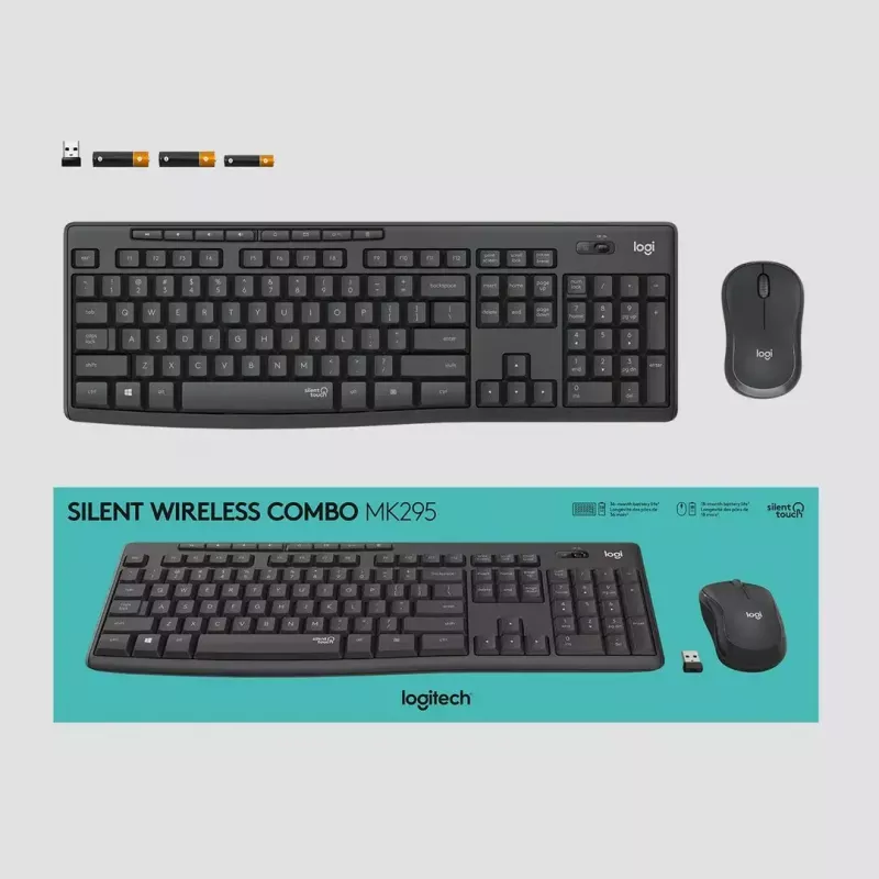 Conjunto Logitech MK295 Silent Wireless teclado RF Wireless QWERTY US International preto