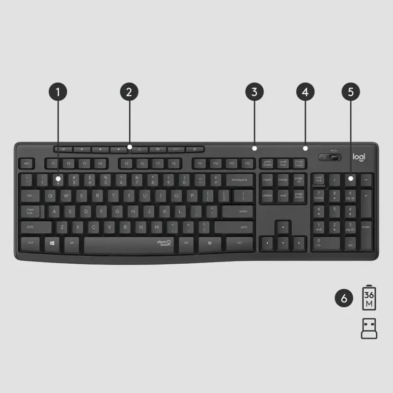 Conjunto Logitech MK295 Silent Wireless teclado RF Wireless QWERTY US International preto