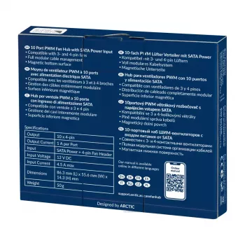Hub de ventoinhas ARCTIC ACFAN00175A 10 portas PWM com alimentação SATA