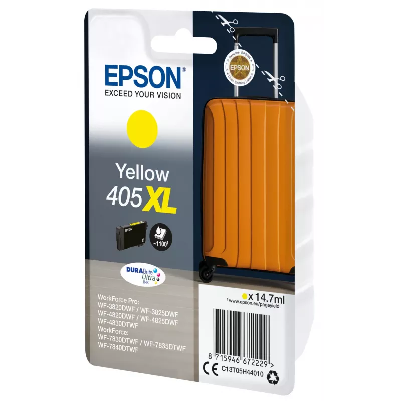 Tinteiro Epson 405XL DURABrite Ultra Ink 1 unid. original alto rendimento (XL), amarelo
