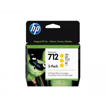 HP 712 pack de 3 29 ml amarelo tinteiro DesignJet