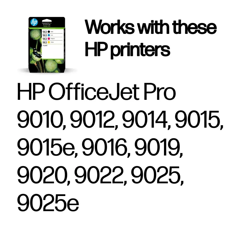 HP 963 pack de 4 preto/ciano/magenta/amarelo tinteiros originais