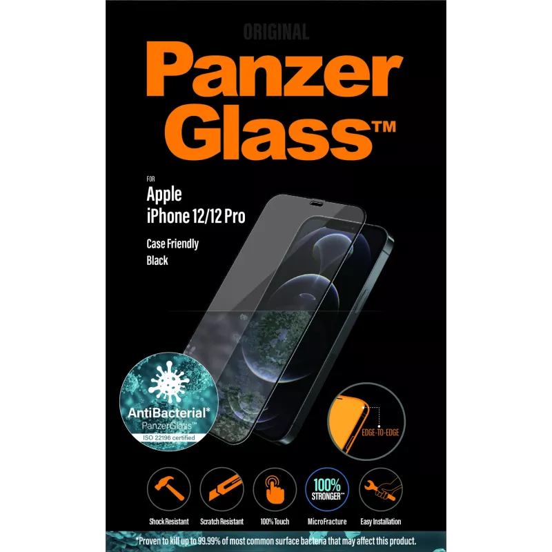 Película de proteção de ecrã PanzerGlass ® iPhone 12 | 12 Pro | Edge-to-Edge