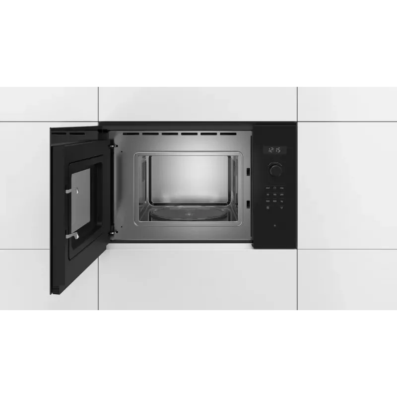 Micro-ondas de encastrar solo Bosch Serie 6 BFL524MB0 — 800 W, 20 L, grelhador, controlo tátil e rotativo, preto