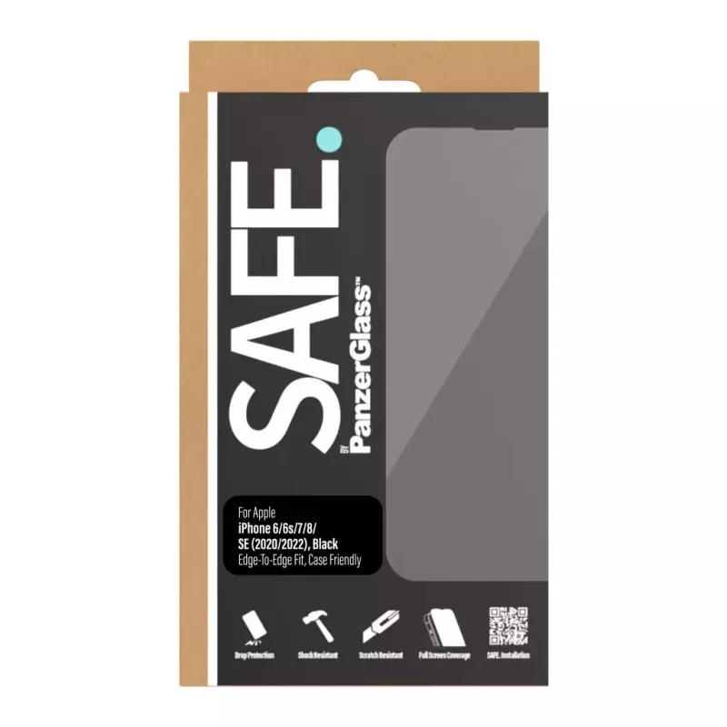 Película de proteção de ecrã PanzerGlass SAFE. by ® iPhone 8 | 7 | 6 | 6s | SE (2020/2022) | sem moldura