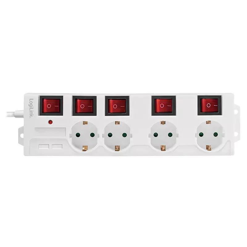 Extensão de energia LogiLink LPS252 1,5 m 4 tomadas para interior branca