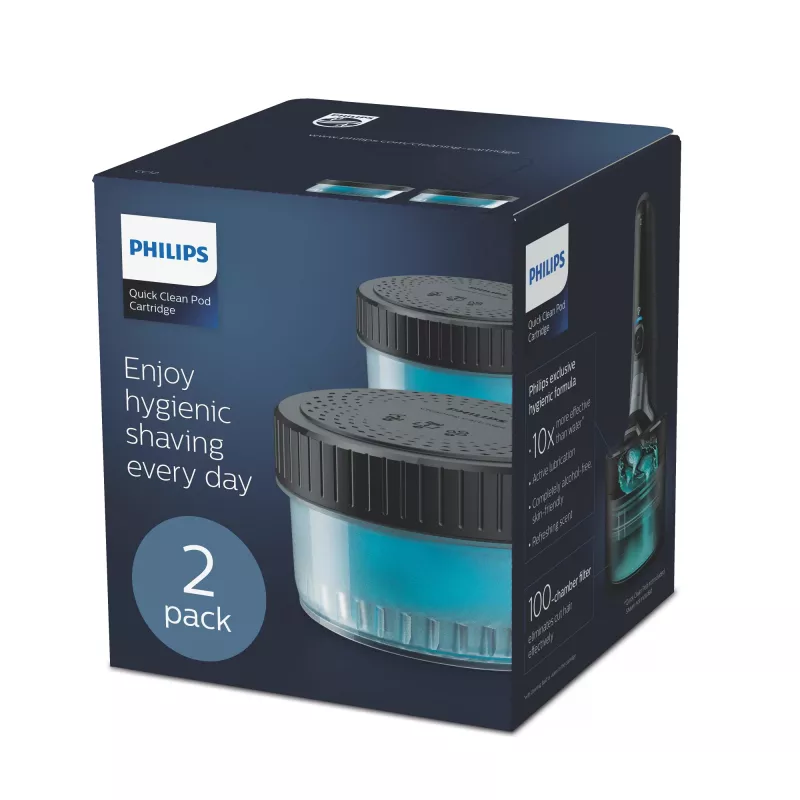 Cápsula Philips Quick Clean Pod CC12/50 pack de 2 cápsulas de limpeza para cabeças de máquinas de barbear elétricas