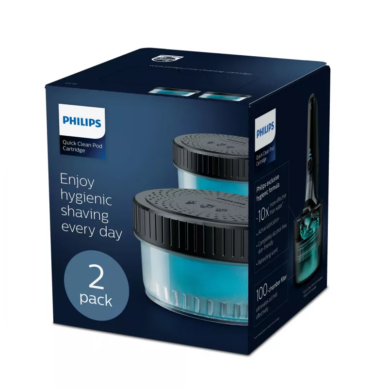 Cápsula Philips Quick Clean Pod CC12/50 pack de 2 cápsulas de limpeza para cabeças de máquinas de barbear elétricas