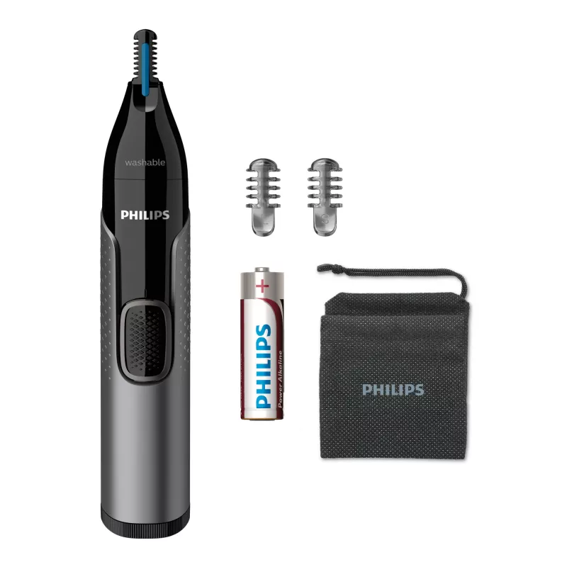 Aparador de nariz Philips Série 3000 NT3650/16 aparador lavável de nariz, orelhas e sobrancelhas com 2 acessórios de pente