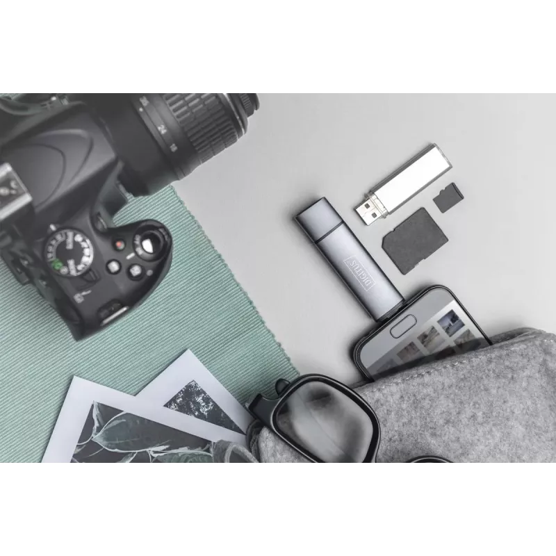 Hub leitor de cartões combo DIGITUS (USB-C+USB 3.0) 1x SD, 1x MicroSD, 1x USB 3.0, cinzento