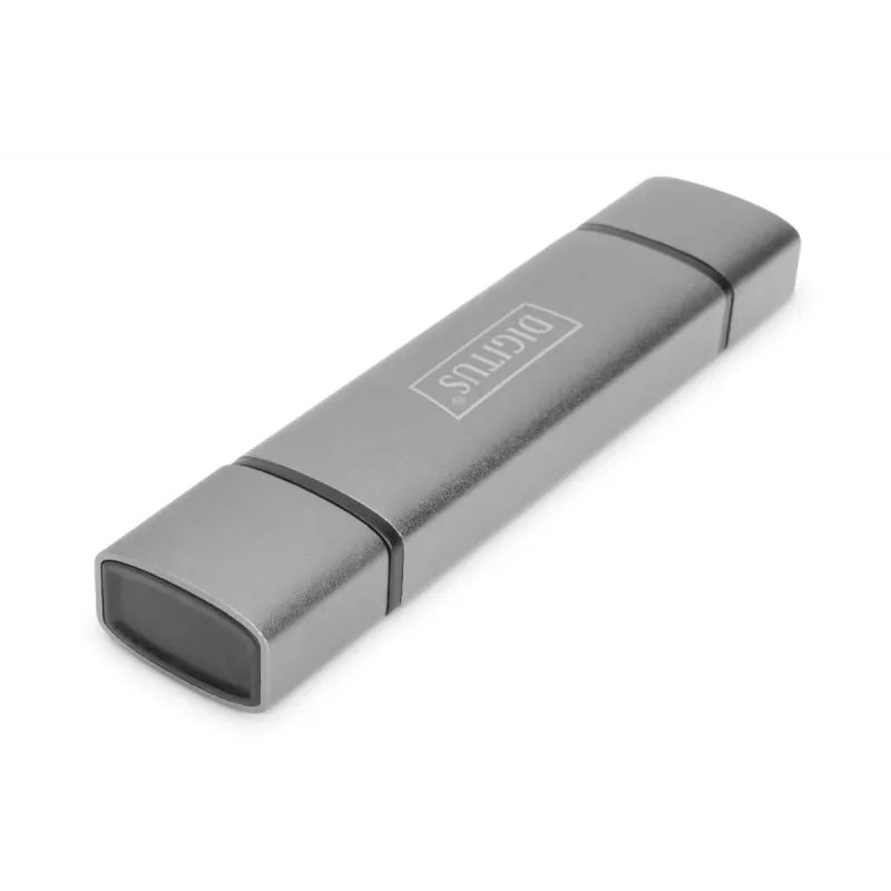Hub leitor de cartões combo DIGITUS (USB-C+USB 3.0) 1x SD, 1x MicroSD, 1x USB 3.0, cinzento