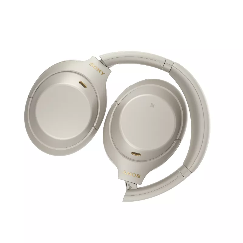 Headset Sony WH-1000XM4 com fios e sem fios, arco de cabeça, chamadas/música, USB Type-C, Bluetooth, prateado