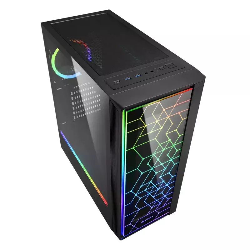 Caixa de PC Sharkoon RGB LIT 100 Midi Tower preta