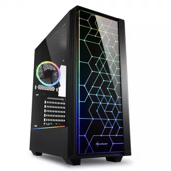 Caixa de PC Sharkoon RGB LIT 100 Midi Tower preta