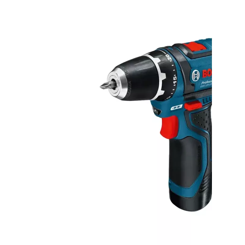 Parafusadeira a bateria Bosch 12 V Li-Ion 1300 RPM preta, azul, vermelha