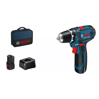 Parafusadeira a bateria Bosch 12 V Li-Ion 1300 RPM preta, azul, vermelha