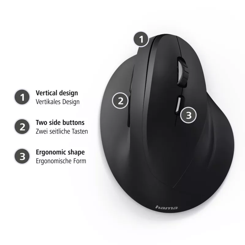 Rato Hama EMC-500 de escritório para destros USB Type-A ótico 1800 DPI