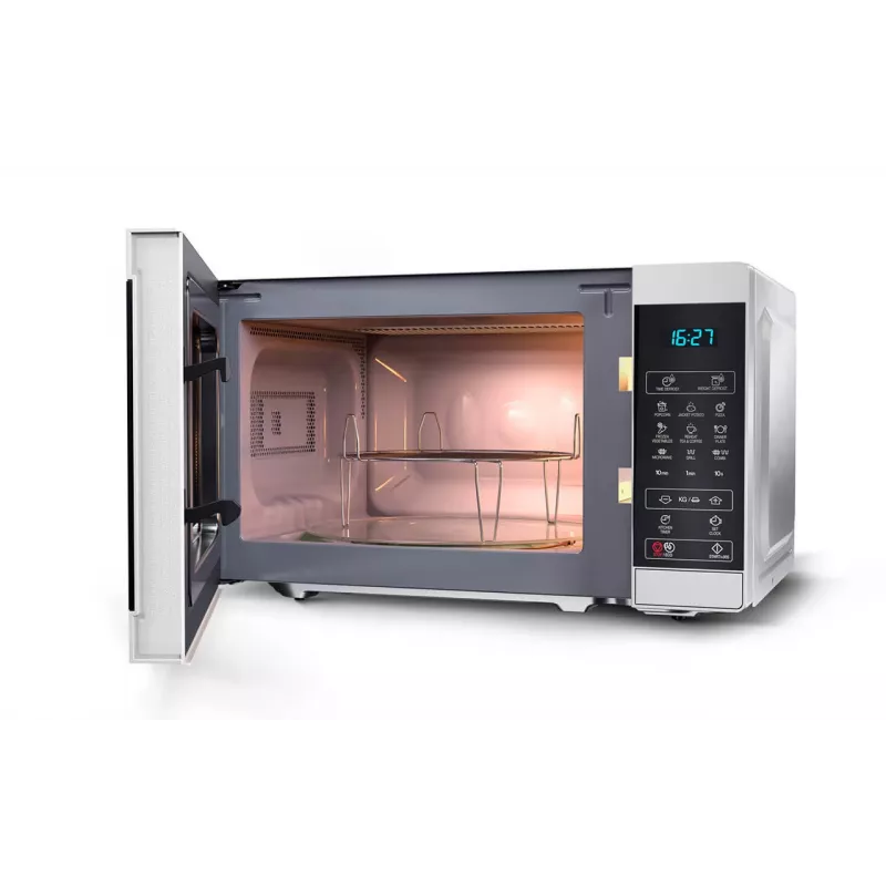 Micro-ondas Sharp YC-MG02E-S preto, aço micro-ondas combinado de bancada 20 l 800 W