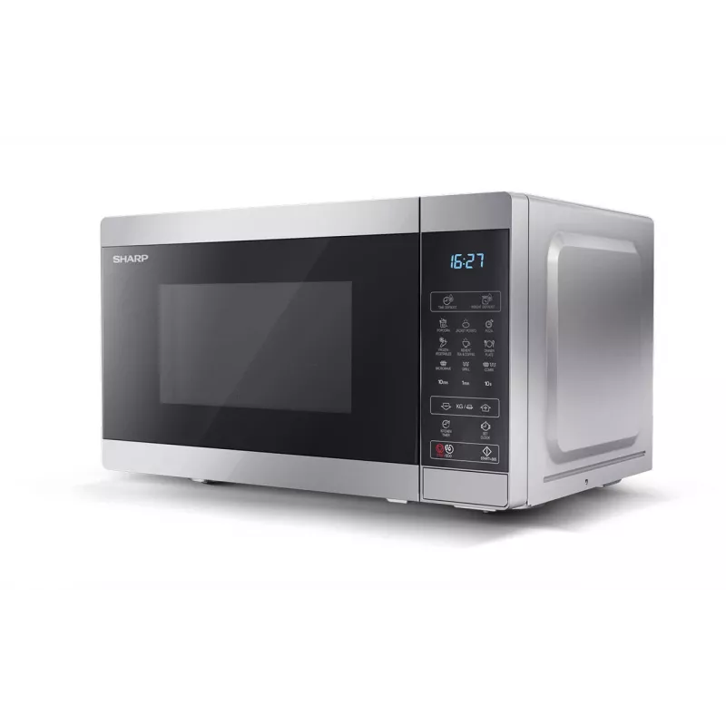 Micro-ondas Sharp YC-MG02E-S preto, aço micro-ondas combinado de bancada 20 l 800 W