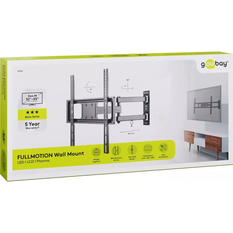 Suporte de parede para TV Goobay Basic FULLMOTION M 35 kg 32-55 polegadas