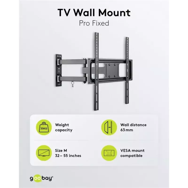 Suporte de parede para TV Goobay Basic FULLMOTION M 35 kg 32-55 polegadas