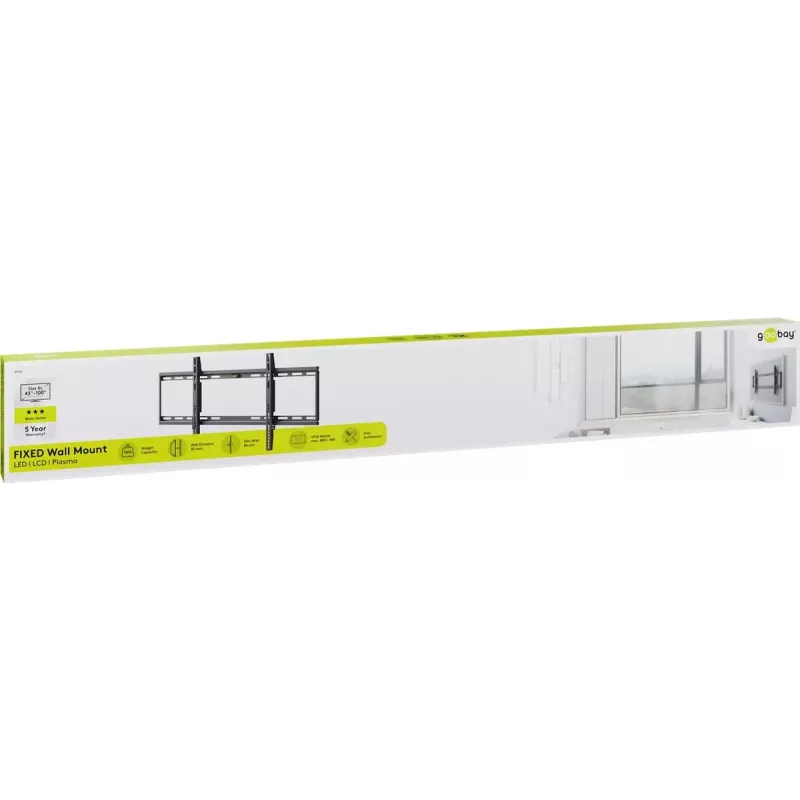Suporte de parede para TV Goobay Basic FIXED XL capacidade máxima 75 kg