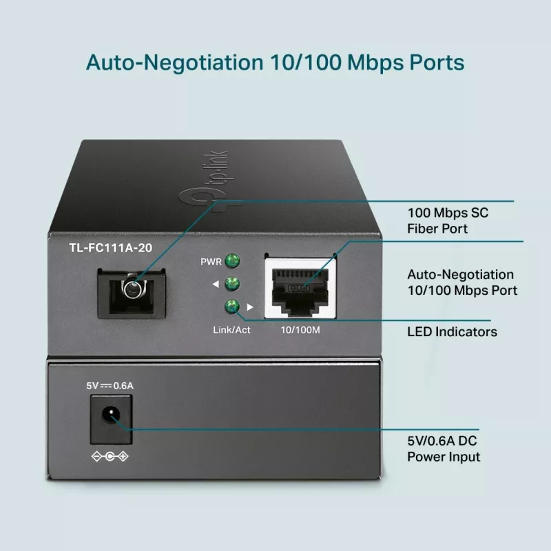 Conversor de suporte WDM TP-Link 10/100 Mbps