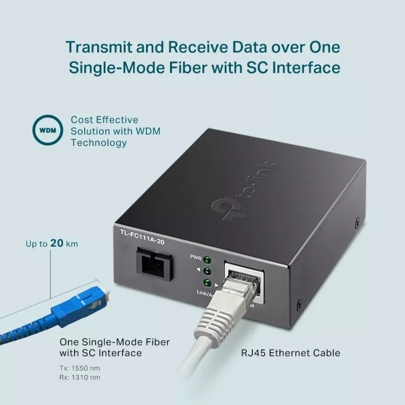Conversor de suporte WDM TP-Link 10/100 Mbps