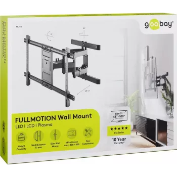 Suporte de parede para TV Goobay Pro FULLMOTION (XL) 60 kg 43–100 polegadas