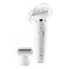 Depiladora BRAUN Silk-epil 9 Flex SES9002 — 40 minutos de autonomia, molhado e seco, 40 pinças, 2 velocidades, branco/dourado
