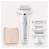 Depiladora BRAUN Silk-epil 9 Flex SES9002 — 40 minutos de autonomia, molhado e seco, 40 pinças, 2 velocidades, branco/dourado