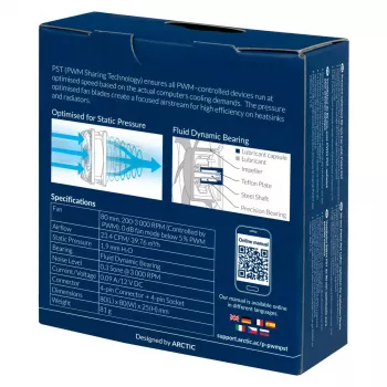 ARCTIC P8 PWM PST - ventoinha de 80 mm otimizada para pressão com PWM PST