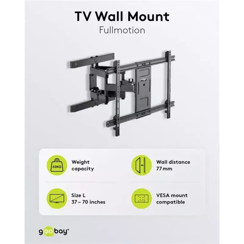 Suporte de parede para TV Goobay Pro FULLMOTION (L) 60 kg 37–70 polegadas