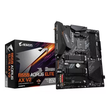 Placa-mãe GIGABYTE B550 AORUS ELITE AX V2 ATX, AMD B550, Socket AM4, DDR4, 4 DIMM, Wi-Fi 6E, LAN 2.5Gb
