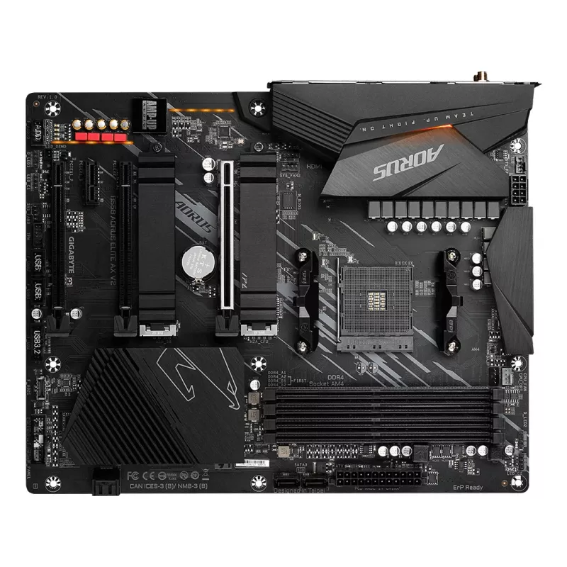 Placa-mãe GIGABYTE B550 AORUS ELITE AX V2 ATX, AMD B550, Socket AM4, DDR4, 4 DIMM, Wi-Fi 6E, LAN 2.5Gb