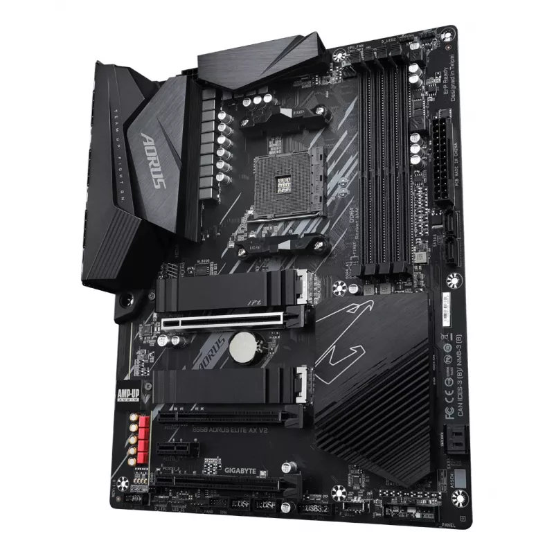 Placa-mãe GIGABYTE B550 AORUS ELITE AX V2 ATX, AMD B550, Socket AM4, DDR4, 4 DIMM, Wi-Fi 6E, LAN 2.5Gb