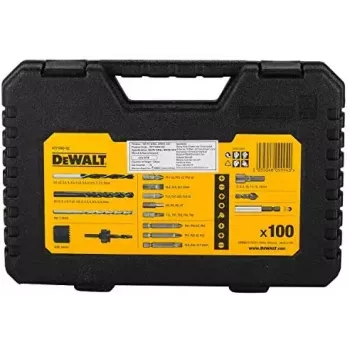 Conjunto de brocas DeWalt DT71563-QZ — 100 peças para metal, incl. bits de aparafusar e mala de transporte