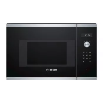 Micro-ondas de encastrar Bosch Serie 6 BFL524MS0 — 800 W, 20 L, controlo tátil, aço inoxidável/preto