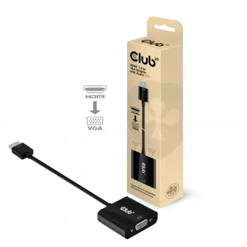 Adaptador de cabo de vídeo CLUB3D CAC-1302 0,5 m HDMI tipo A (Standard) VGA (D-Sub) preto