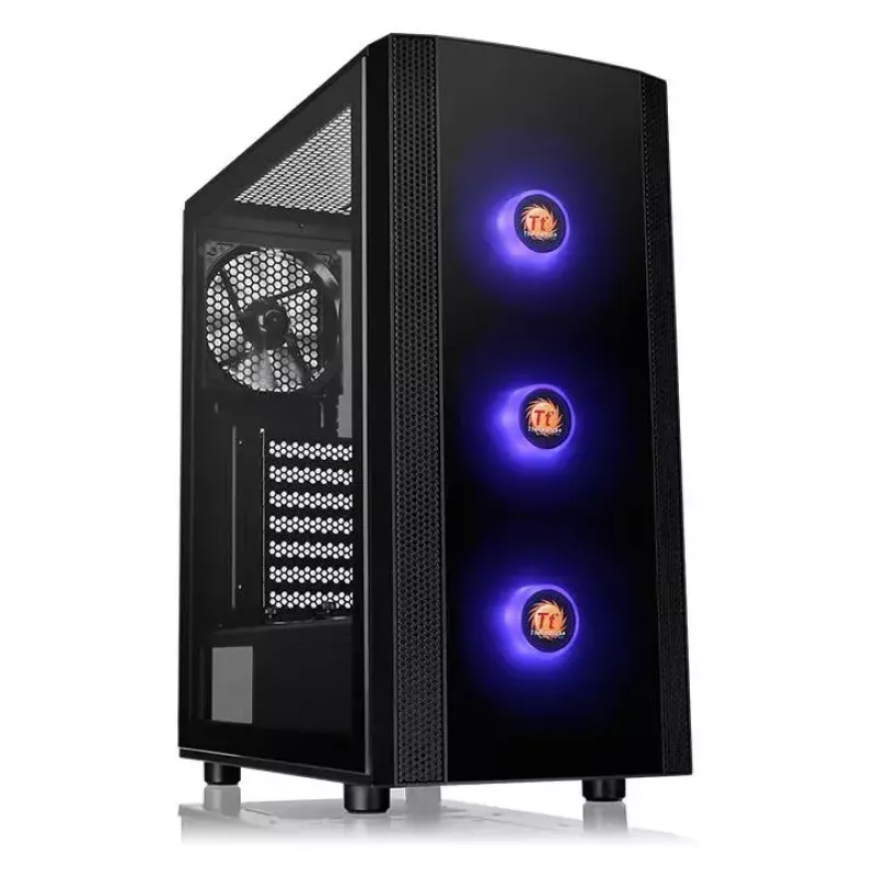 Caixa para PC Thermaltake Versa J25 TG RGB Midi Tower preto