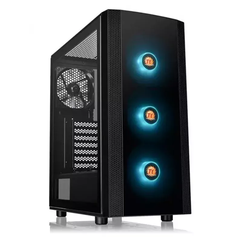 Caixa para PC Thermaltake Versa J25 TG RGB Midi Tower preto