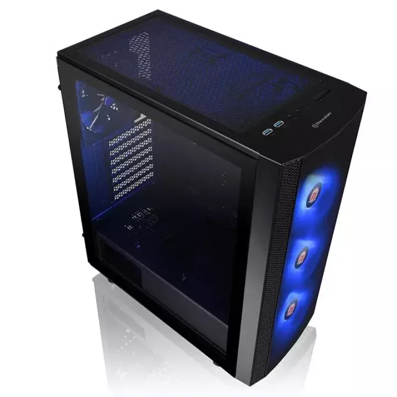 Caixa para PC Thermaltake Versa J25 TG RGB Midi Tower preto