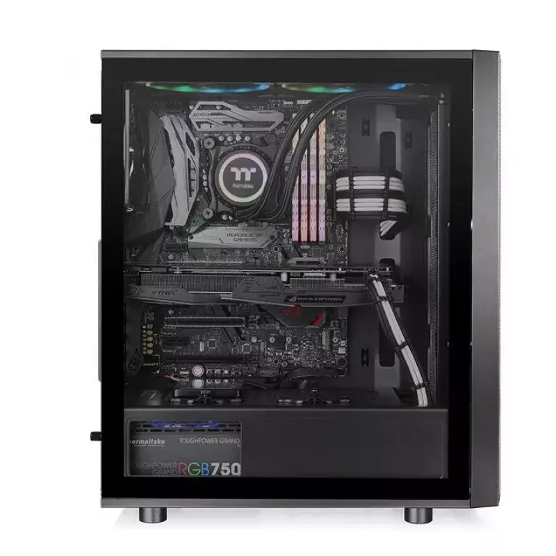 Caixa para PC Thermaltake Versa J25 TG RGB Midi Tower preto