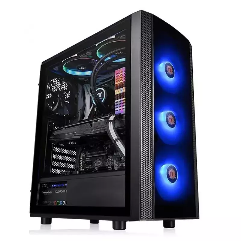Caixa para PC Thermaltake Versa J25 TG RGB Midi Tower preto