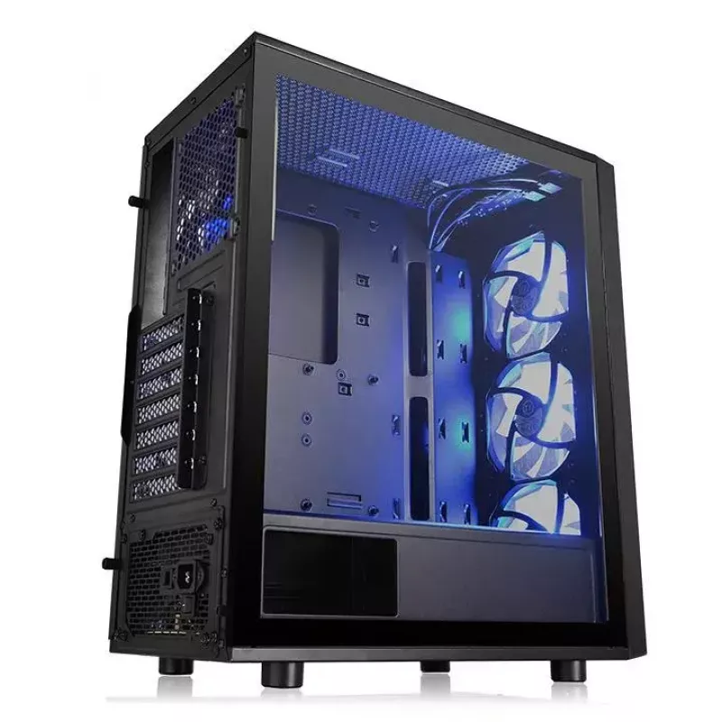 Caixa para PC Thermaltake Versa J25 TG RGB Midi Tower preto