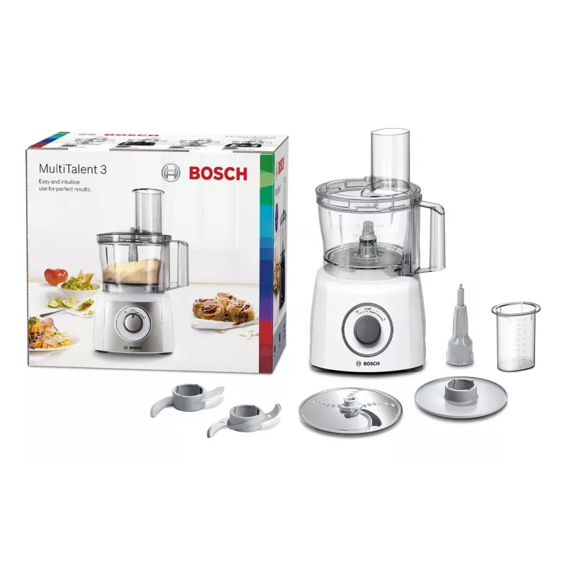 Robot de cozinha Bosch MCM3100W — 800 W, taça de 2,3 L, 2 velocidades, turbo, branco