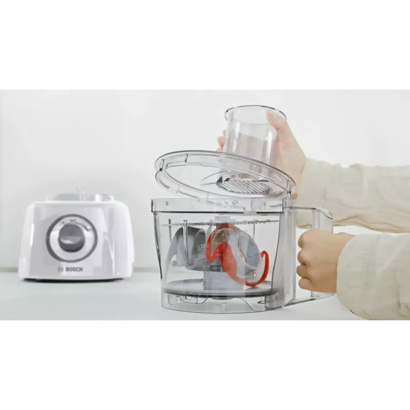 Robot de cozinha Bosch MCM3100W — 800 W, taça de 2,3 L, 2 velocidades, turbo, branco
