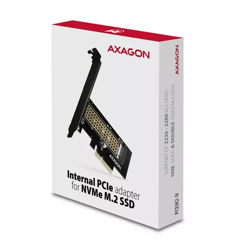 AXAGON ECO PCEM2-N adaptador PCIE NVME M.2 adaptador interno PCI-Express x4 para ligar um disco SSD NVMe M.2 ao computador